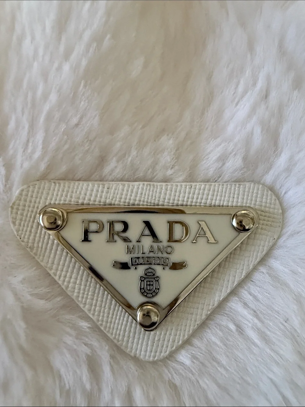 White Triangle Logo Charm